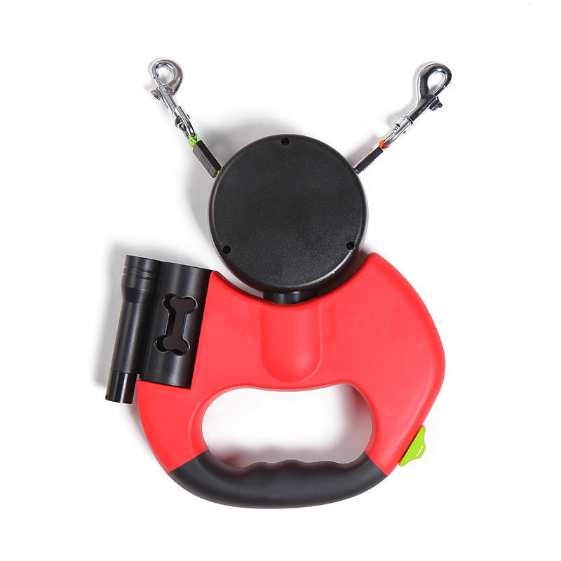 Retractable Reflective Dual Pet Dog Leash