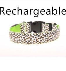 Adjustable Nylon Leopard Pet LED Collar