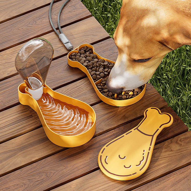 Portable 2-in-1 Pet Water Bottle Food Container