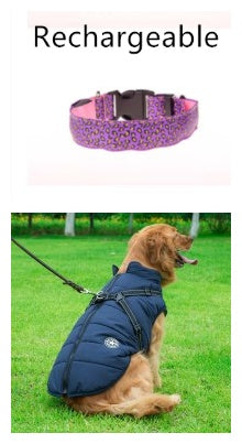 Adjustable Nylon Leopard Pet LED Collar